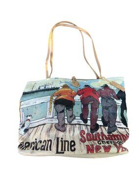 Rolfs American Line Travel Poster Casual Satchel Shoulder Bag